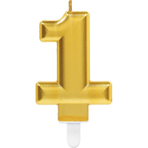Verjaardag Kaars 1 jaar- Goud 7.5 cm Verjaardag Kaars 1 jaar- Goud 7.5 cm